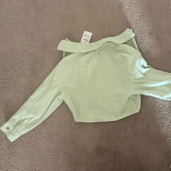 Zara NWT light green denim jacket - Picture 4 of 5